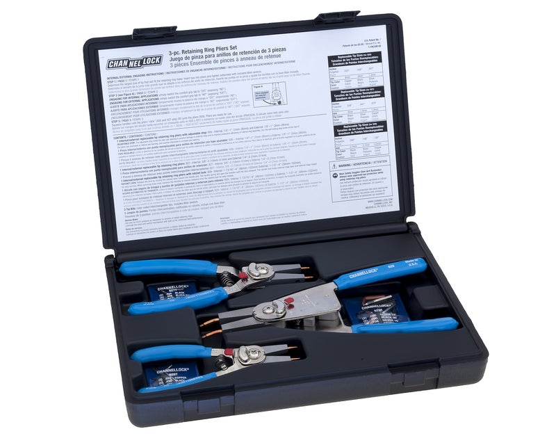 Channellock RT-3 Convertible Retaining Ring Plier Set, 3-Piece, Blue - Image 2